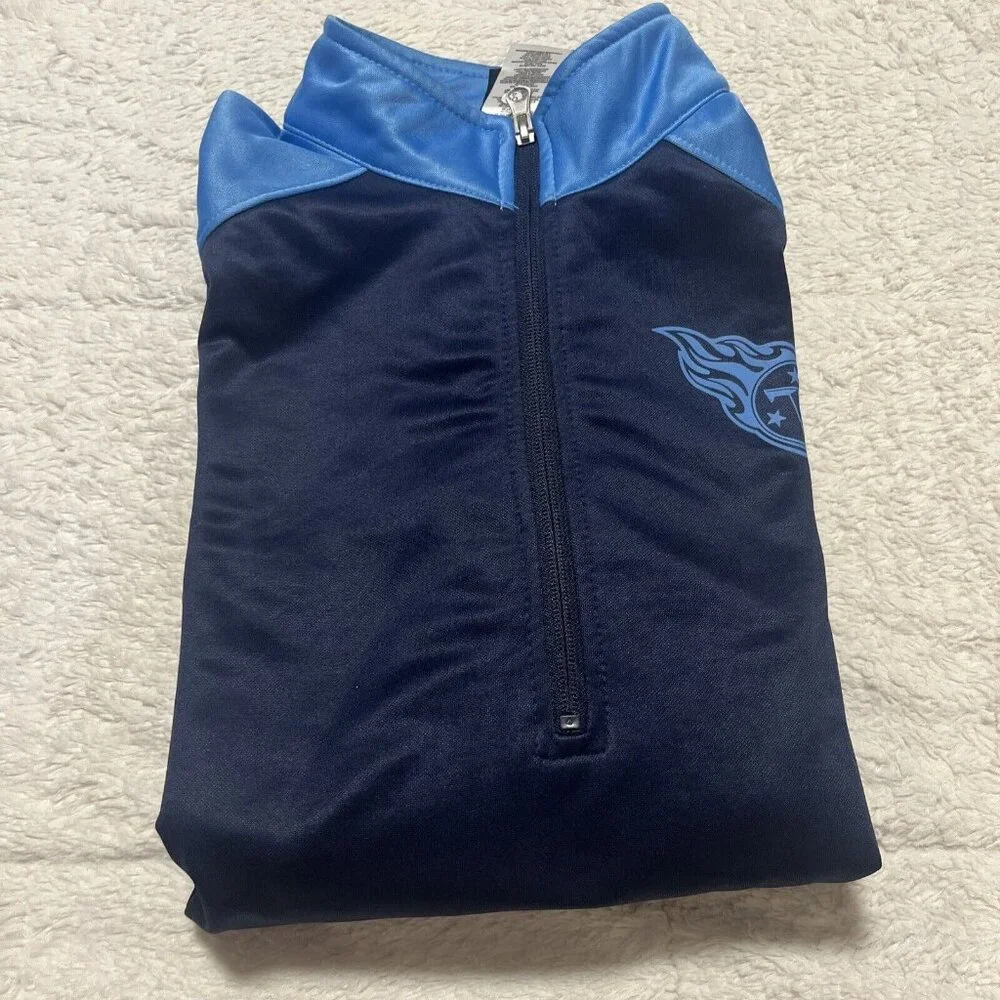 NFL Team Apparel Titans Pro Player Fleece Size M Medium Blue 1/4 Zip - Picture 13 of 13